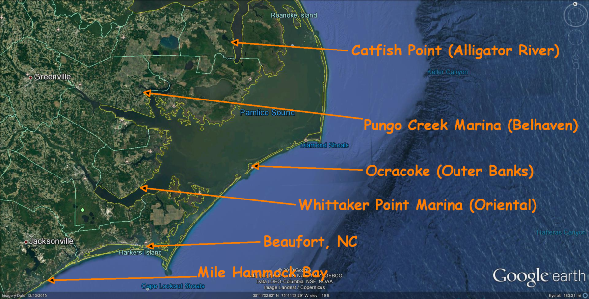 Places, Stories, and Thoughts of the Atlantic ICW Mile Hammock Bay, NC to Catfish Point on the Alligator River, NC